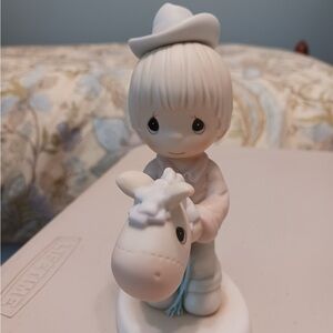Precious Moments White and Cream Cowboy Figurine